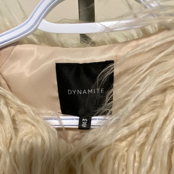 Dynamite Shaggy Faux Fur Jacket Cream Glam Layer - Picture 5 of 8